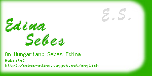 edina sebes business card